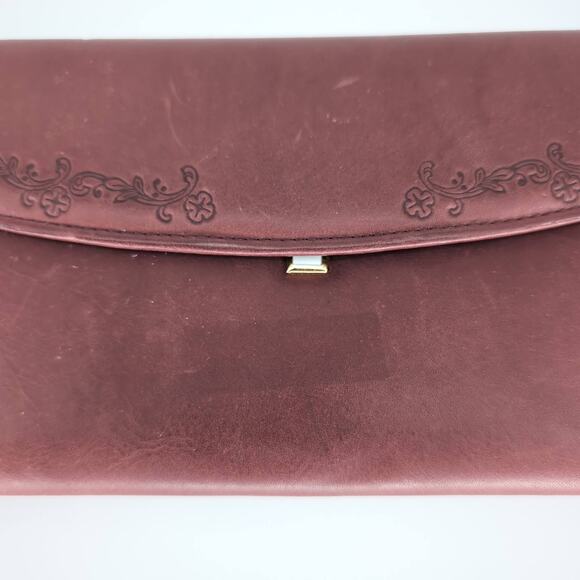 Vintage Buxton Burgundy Brown Cashmere Cowhide Leather Wallet & Coin Purse - GUC - Picture 9 of 10